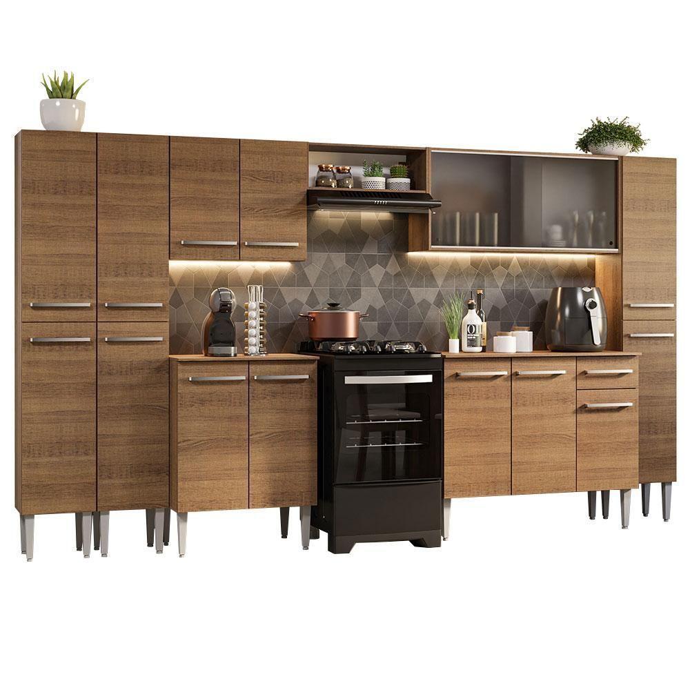 Armário De Cozinha Completa 325Cm Madesa 03 Rustic - 8