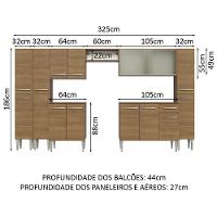 Armário De Cozinha Completa 325Cm Madesa 03 Rustic - 7