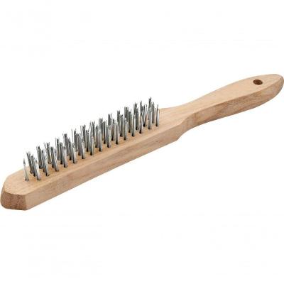 Escova Manual Aço 3 Fileiras Cabo Madeira Vonder