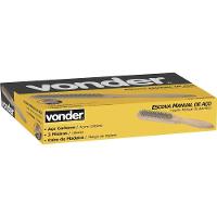 Escova Manual Aço 3 Fileiras Cabo Madeira Vonder - 3