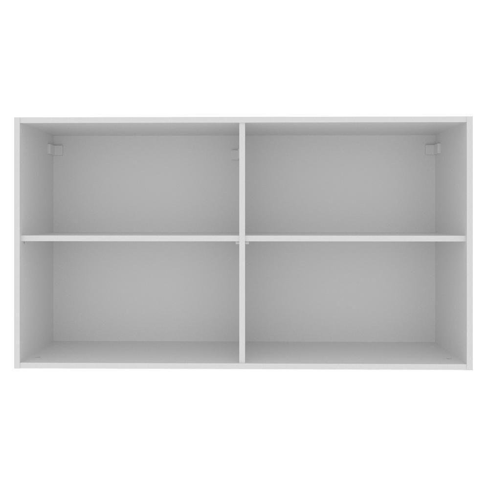 Armário Aéreo Glamy 100% MDF 120 cm 2 Portas Vidro Branco - 3