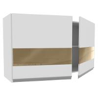 Armário Aéreo Glamy 100% MDF 120 cm 2 Portas Vidro Branco