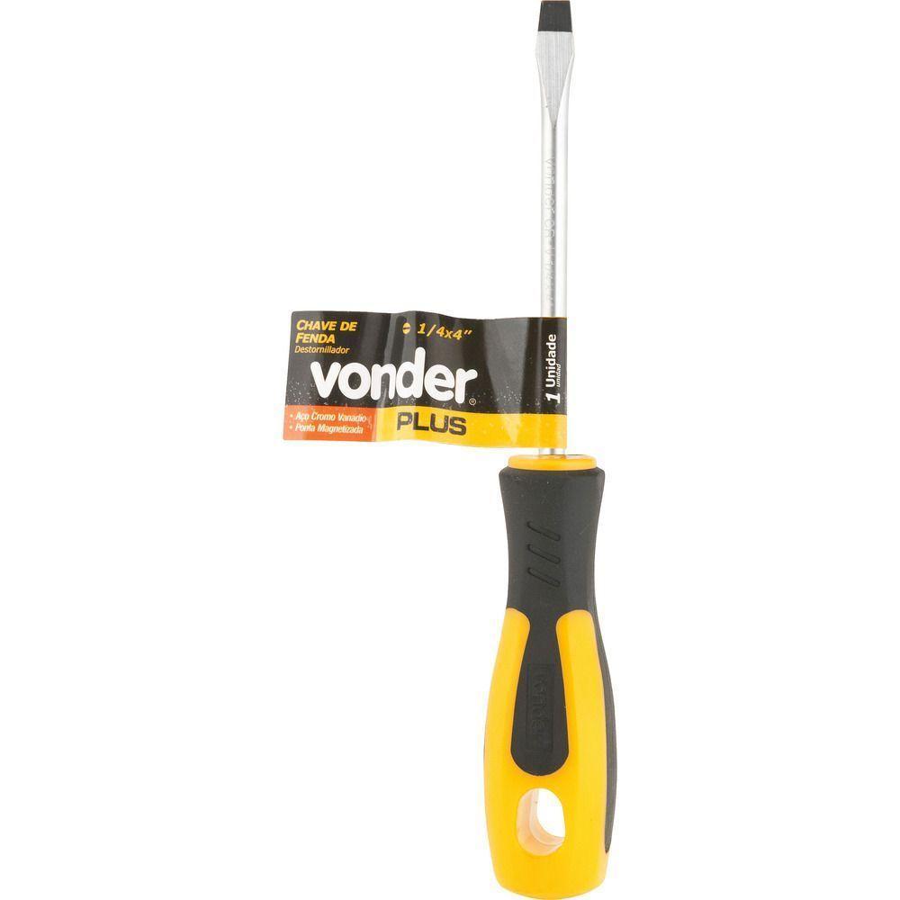 Chave Fenda 1-4x4 Cromo Vanádio Cabo Anatômico Emborrachado - 2