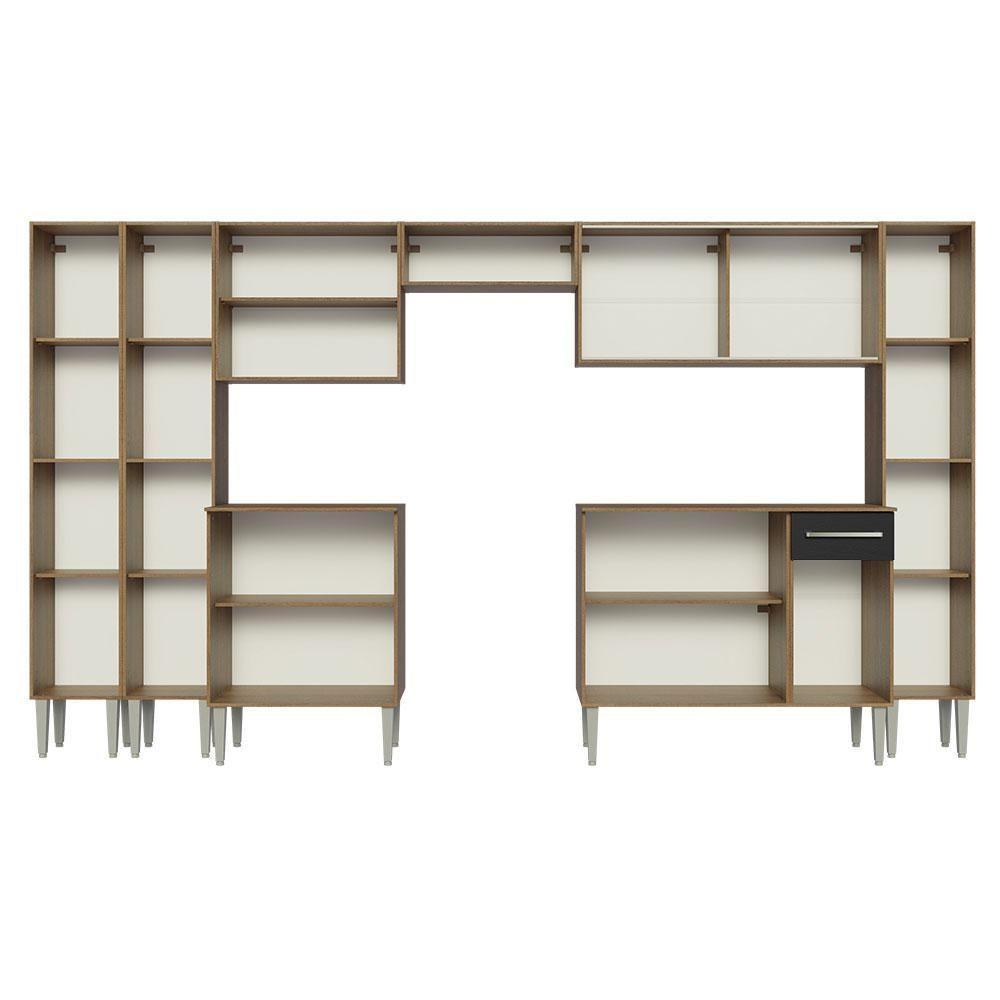 Armário De Cozinha Completa 325Cm Madesa 04 Rustic/Preto - 4