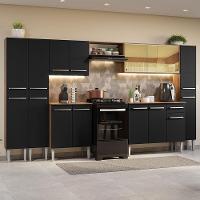 Armário De Cozinha Completa 325Cm Madesa 04 Rustic/Preto - 1