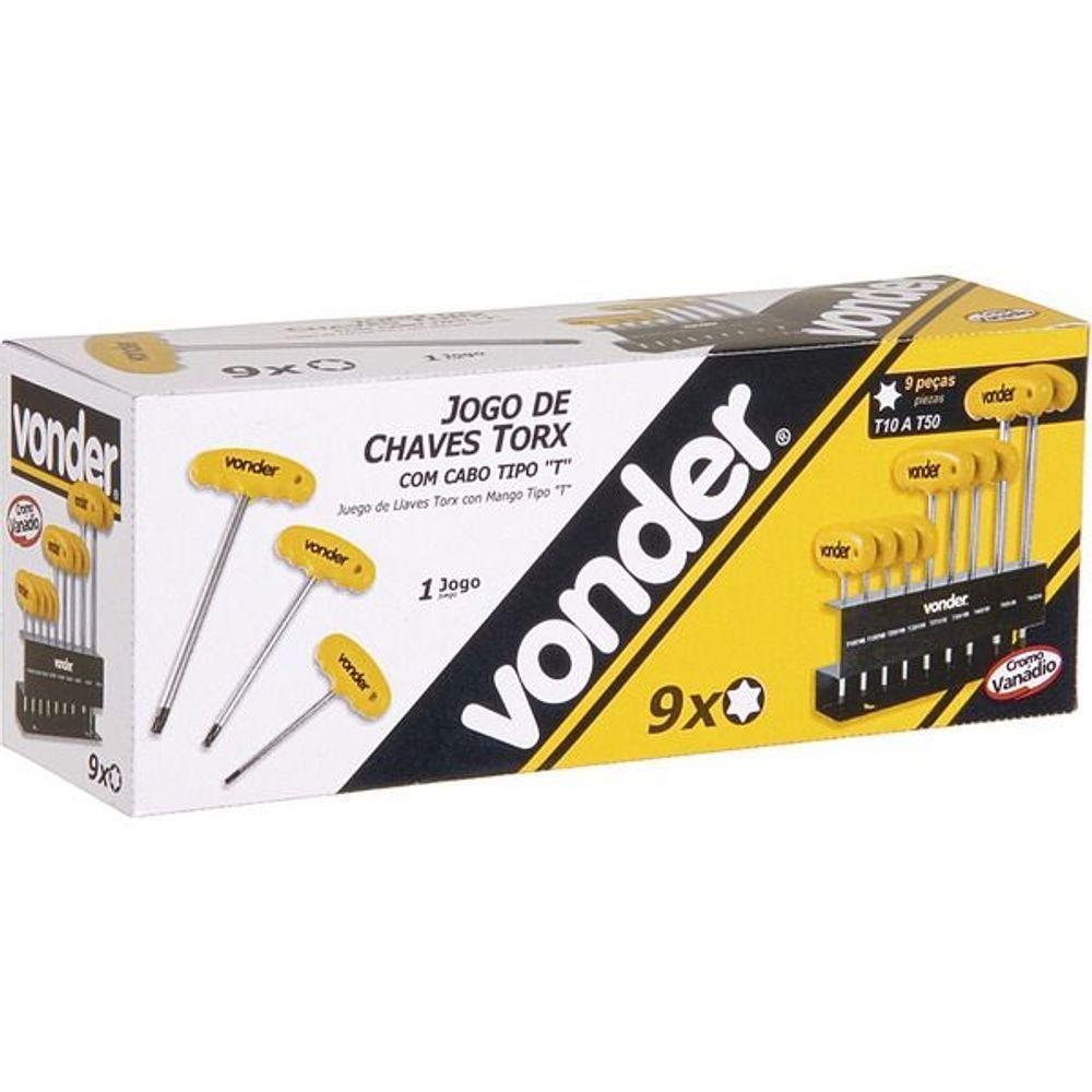 Jogo Chave Hexalobular T10-t50 9 Peças Com Cabo Vonder - 3