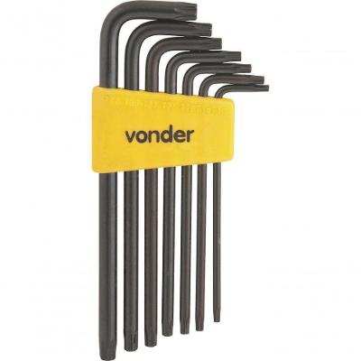 Jogo Chave Torx T10-t40 Tipo L Longa Vanád7 Pç Vtx5 Vonder