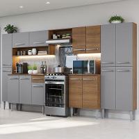 Armário De Cozinha Completa 325cm Rustic/cinza Emilly Madesa - 1
