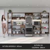 Armário De Cozinha Completa 325cm Rustic/cinza Emilly Madesa - 7