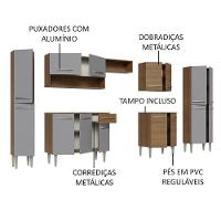 Armário De Cozinha Completa 325cm Rustic/cinza Emilly Madesa - 8