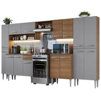 Armário De Cozinha Completa 325cm Rustic/cinza Emilly Madesa - 10