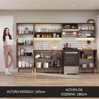 Armário De Cozinha Completa 293cm Com Pia Rustic/branco Emilly Madesa 08 Rustic/branco - 6