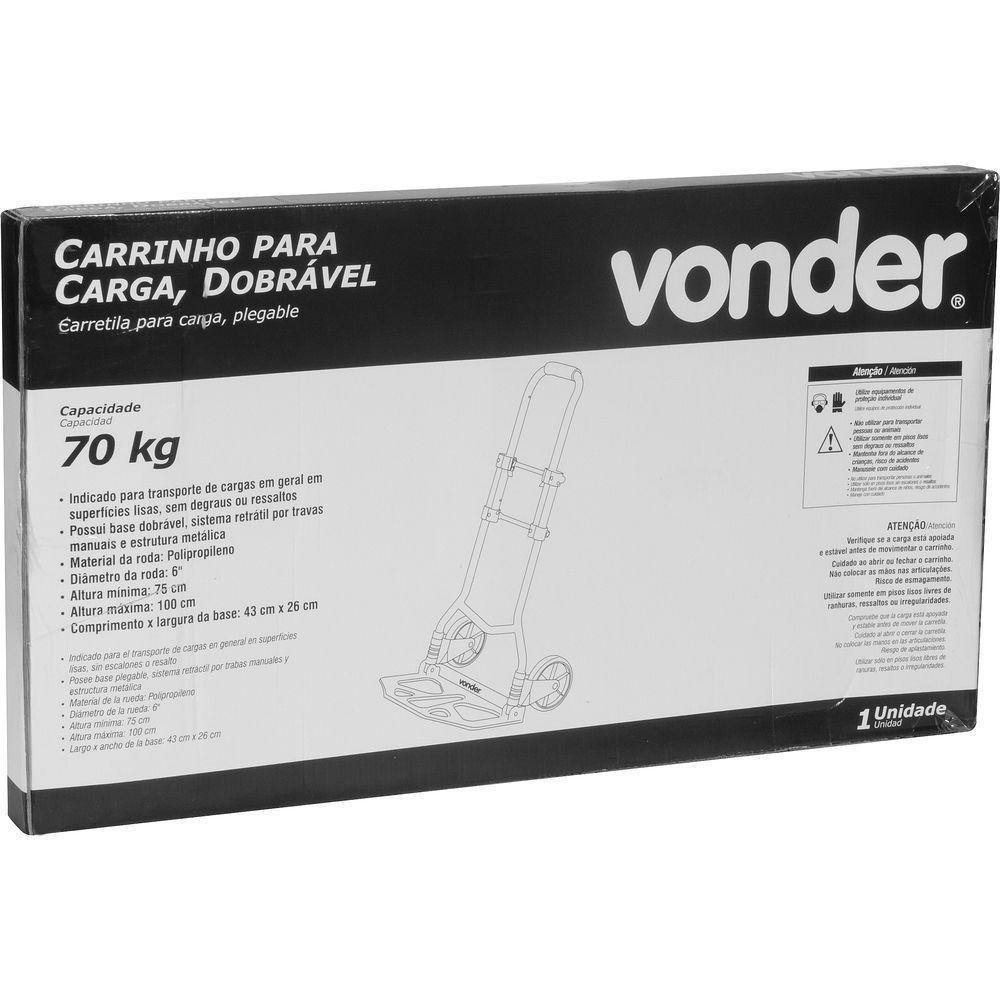 Carrinho Para Carga Dobrável 70 Kgf - Vonder - 4