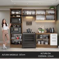 Armário De Cozinha Completa 270cm Rustic/branco Agata Madesa 07 Rustic/branco - 7