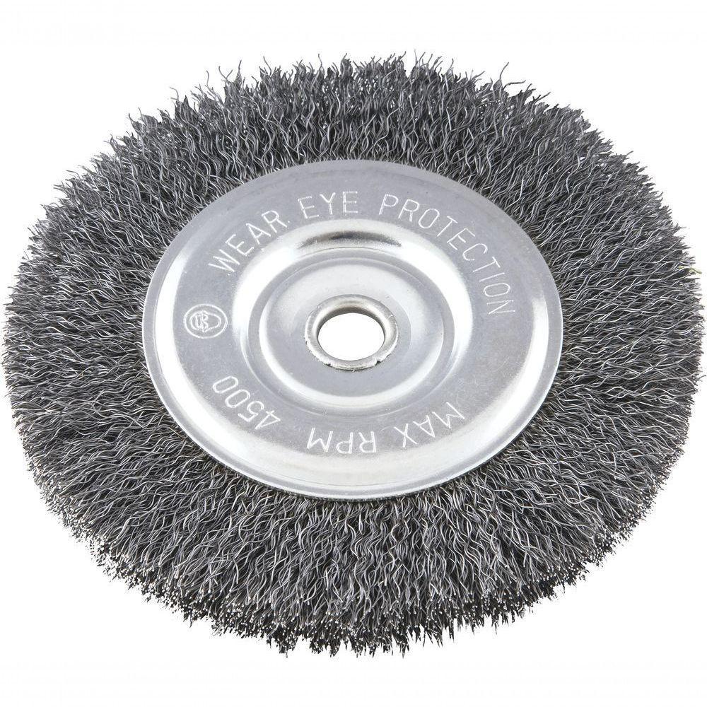 Escova Circular Ondulada 6x1-2 Furo 5-8 Aço Carbono Polido - 1