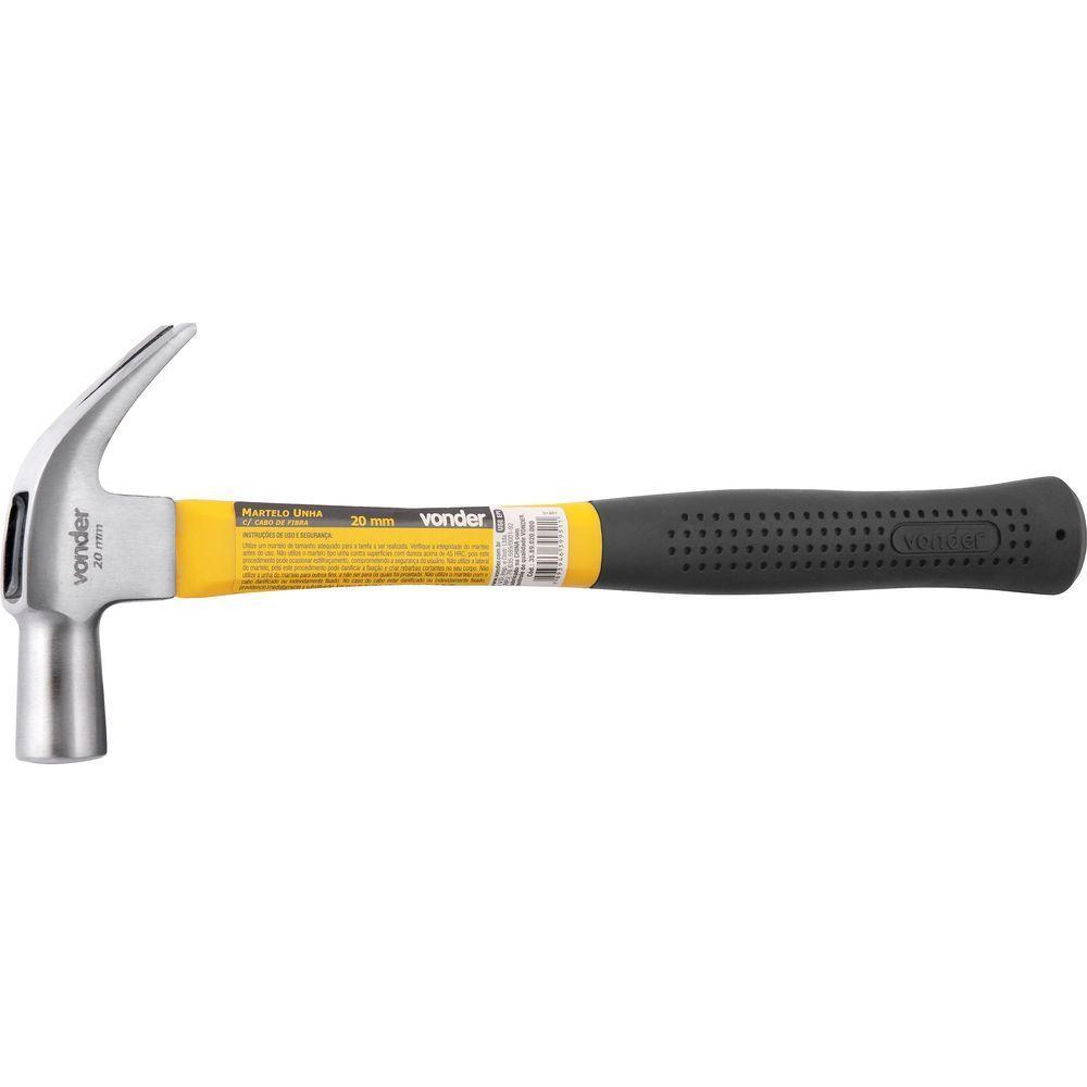 Martelo Unha 20mm Aço Forjado Cabo Fibra Emborrachado - Vond - 1