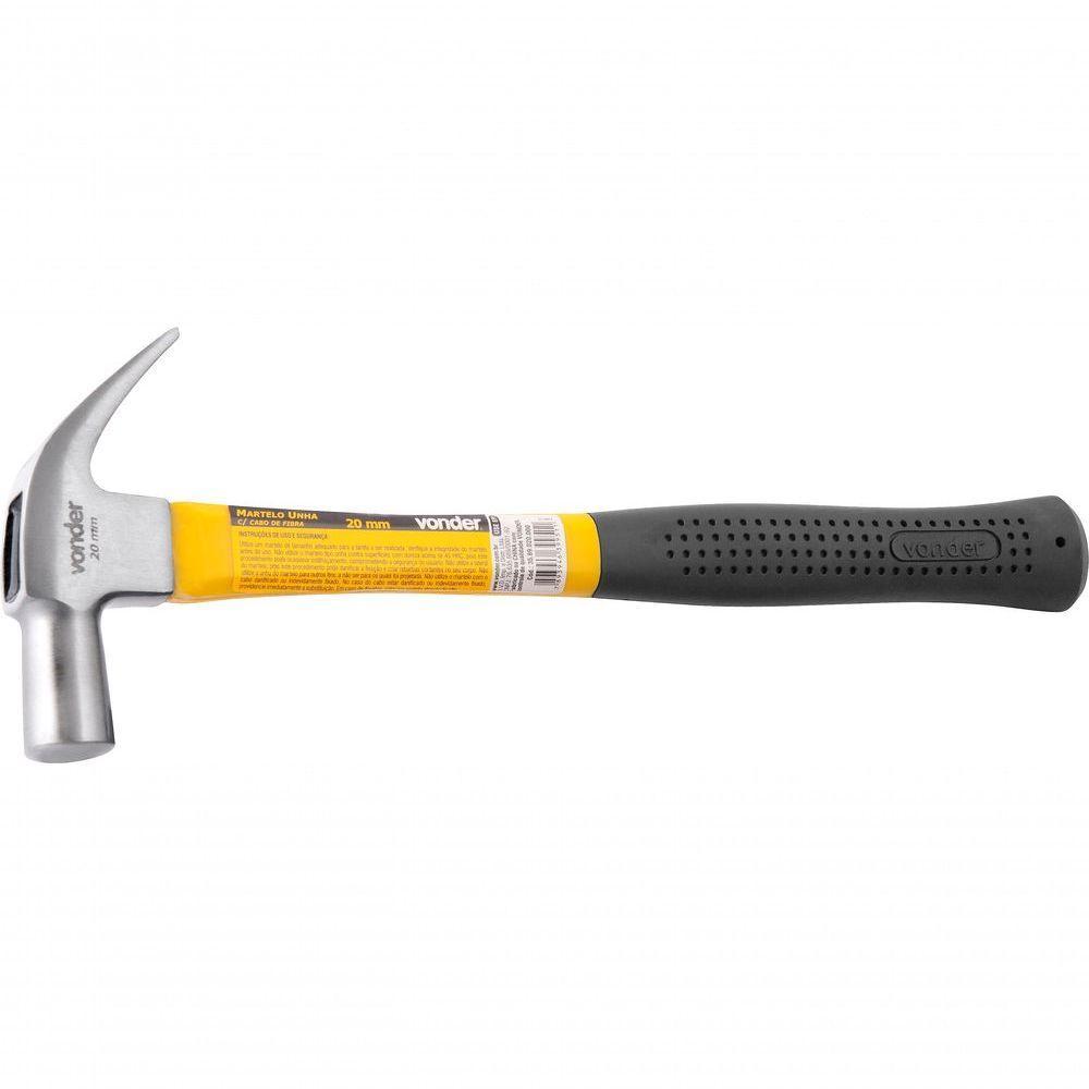 Martelo Unha 20mm Aço Forjado Cabo Fibra Emborrachado - Vond - 3