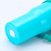 Copo Térmico Inox Com Alça Canudo Esmaltado Glitter Azul Claro - 3