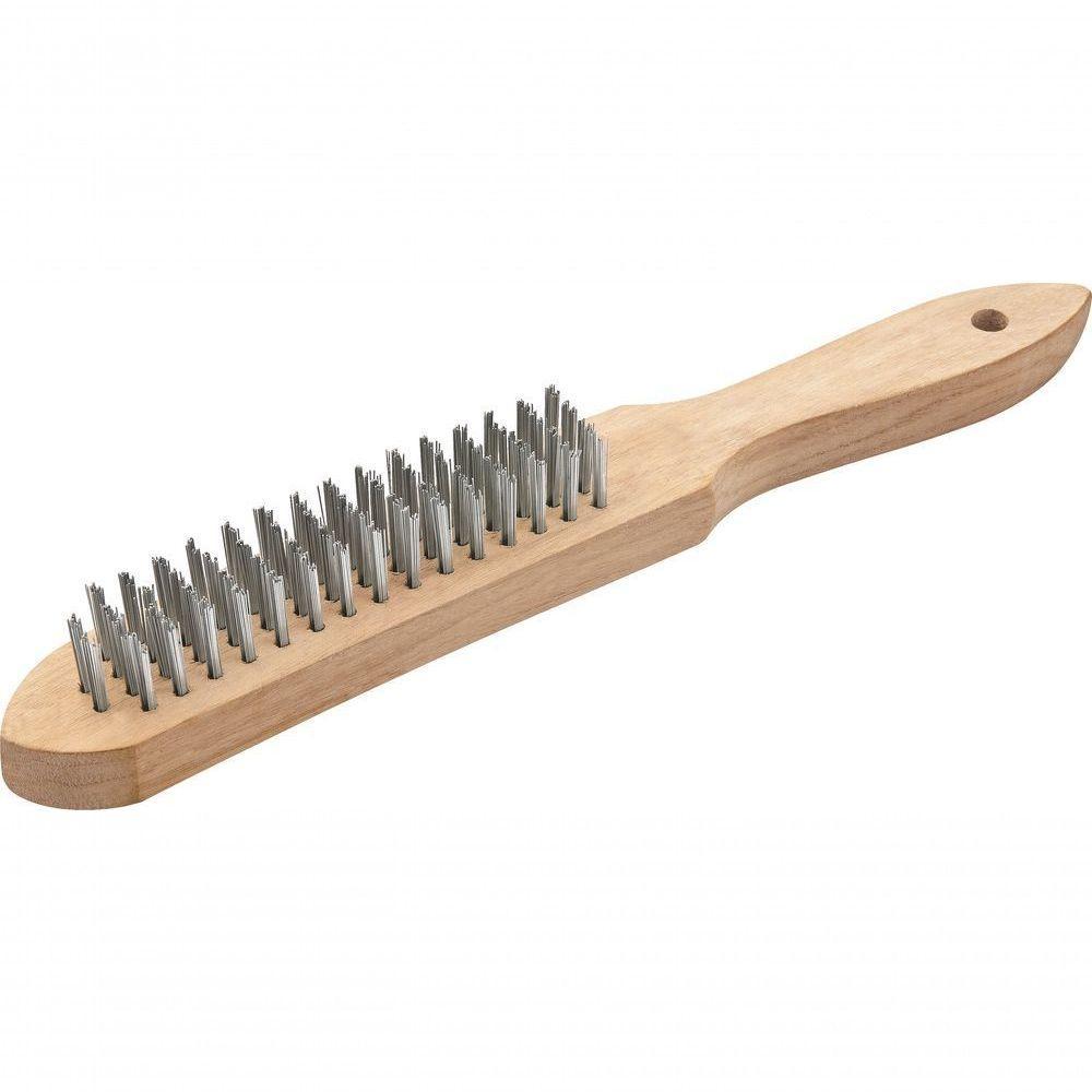 Escova Manual Aço 4 Fileiras Cabo Madeira Vonder - 1