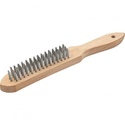 Escova Manual Aço 4 Fileiras Cabo Madeira Vonder