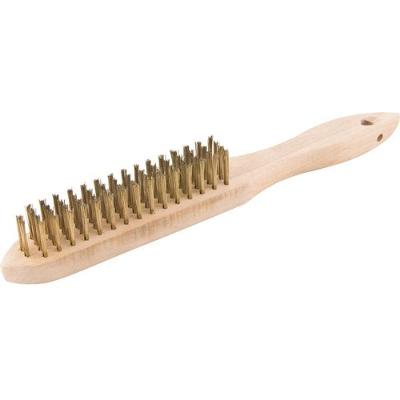 Escova Manual Latao 4 Fileiras Cabo Madeira - Vonder