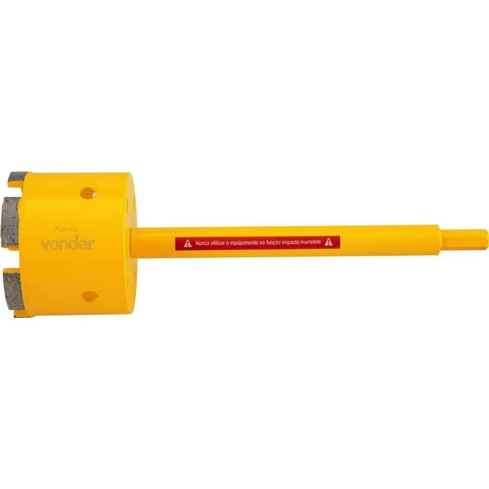 Serra Copo Diamantada 70mm Com Haste Para Alvenaria Vonder - 1