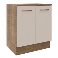 Balcão De Cozinha 70 Cm 2 Portas Rustic/crema Agata Madesa Rustic/crema - 1