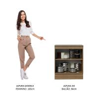 Balcão De Cozinha 70 Cm 2 Portas Rustic/crema Agata Madesa Rustic/crema - 8