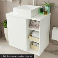 Armário Gabinete Com Espelho Para Banheiro 60cm Branco Madesa Branco