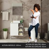 Armário Gabinete Com Espelho Para Banheiro 60cm Branco Madesa Branco - 6