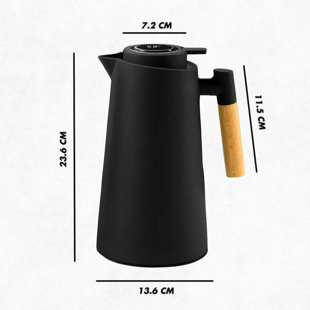 Garrafa Térmica Com Termômetro 1L Preto - 4