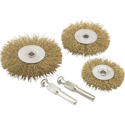 Jogo Escova Circular Ondulado Haste 1-4 Aço Carbono Latonad