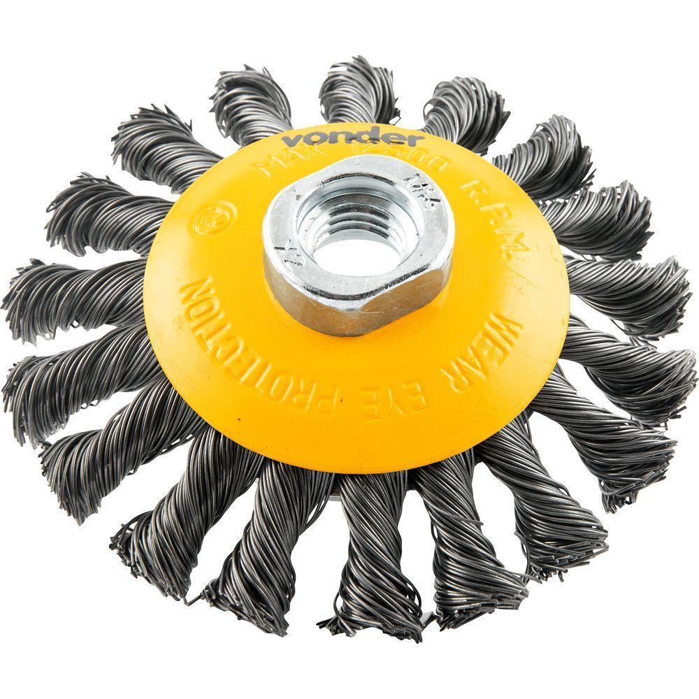 Escova Circular Cônica 4x1-2 M14 Torcida Vonder - 1