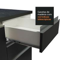 Balcão 100% Mdf 60 Cm 3 Gavetas Branco/preto - 8
