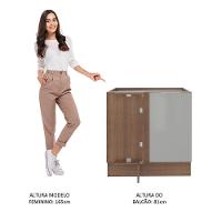 Balcão de Canto Madesa Lux 1 Porta Rustic/cinza - 6