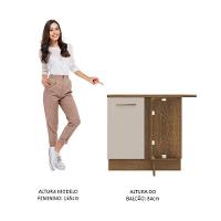 Balcão De Canto 1 Porta Rustic/crema Agata Madesa Rustic/crema - 7