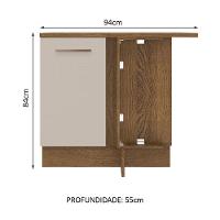 Balcão De Canto 1 Porta Rustic/crema Agata Madesa Rustic/crema - 10