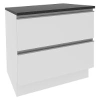 Balcão Acordes Glamy 100% MDF 80cm 2 Gavetas Branco Madesa - 6