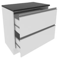 Balcão Acordes Glamy 100% MDF 80cm 2 Gavetas Branco Madesa - 10