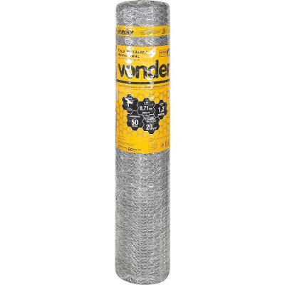 Tela Metálica Pinteiro Hex Malha 1'' BWG22 1,2m 50m Vonder