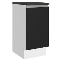 Balcão 100% Mdf 40 Cm 1 Porta Branco/preto - 1