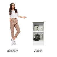 Balcão 100% Mdf 40 Cm 1 Porta Branco/preto - 8