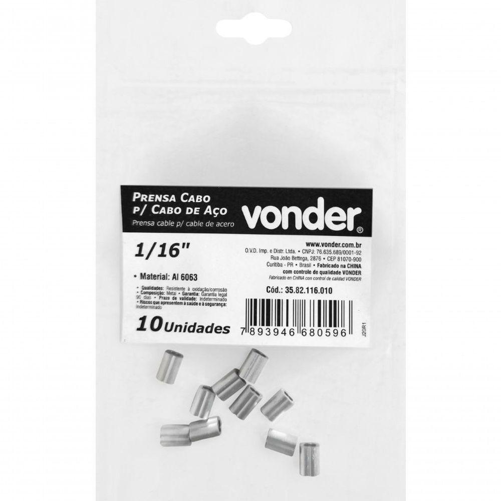 Prensa Cabo Para Cabos De Aço De 1-16'' Com 10 Peças Vonder - 2