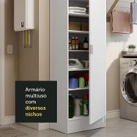 Armário Multiuso 60 Cm 1 Porta Branco Madesa Branco - 5