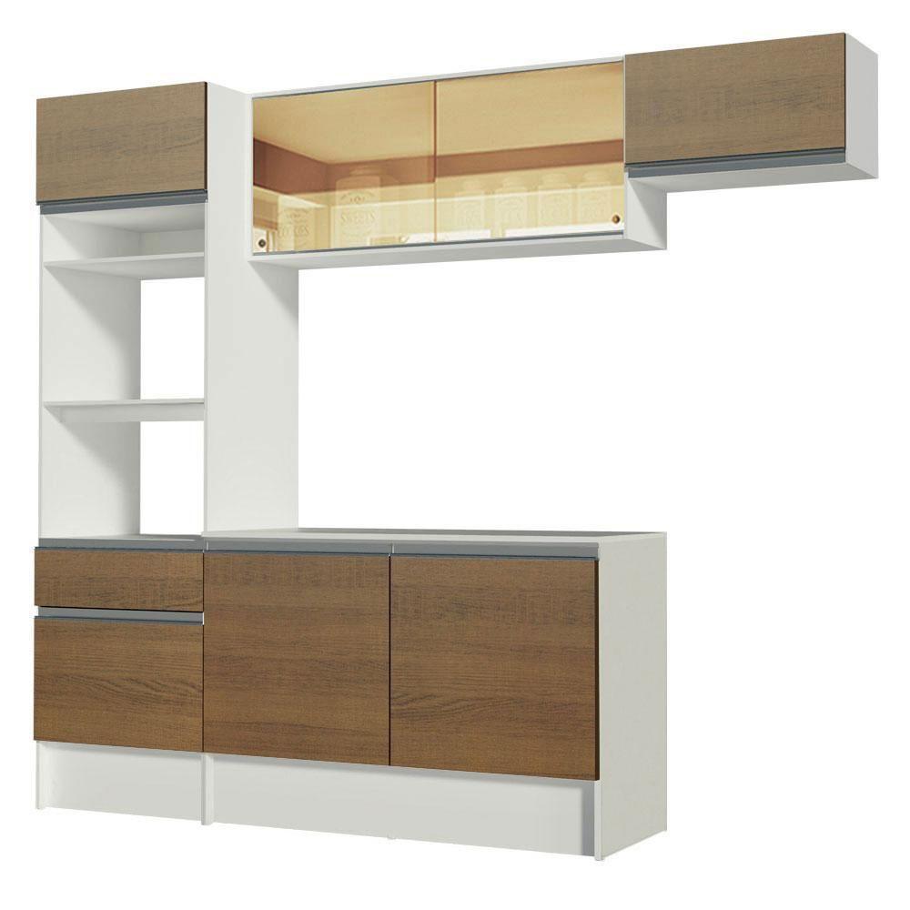 Armário de Cozinha Diamante com Balcão e Tampo Branco Rustic - 8