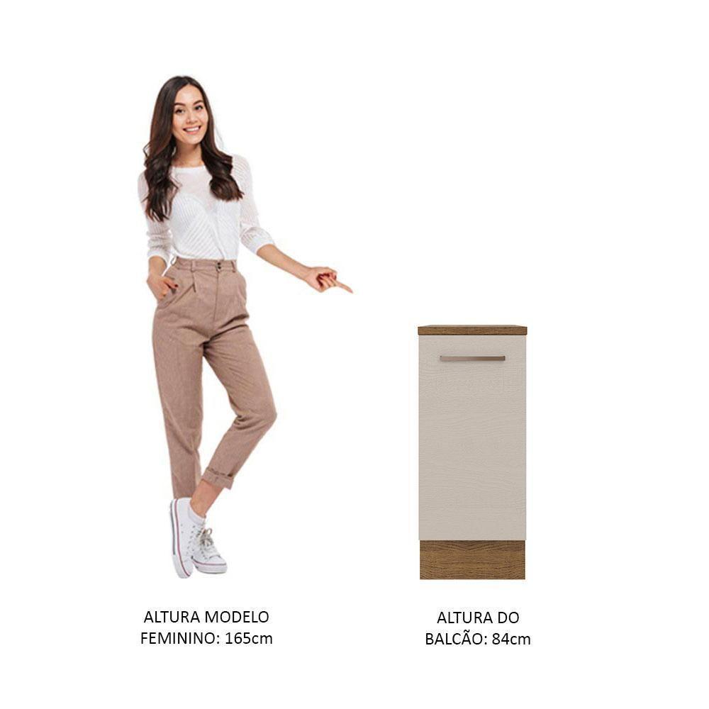 Balcão 35 Cm 1 Porta Rustic/crema Agata Madesa Rustic/crema - 7