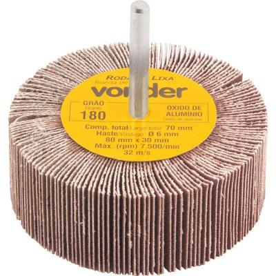 Roda De Lixa 80x30mm Com Haste G180 - Vonder