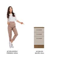 Balcão 40 Cm 3 Gavetas Rustic/crema Agata Madesa Rustic/crema - 8