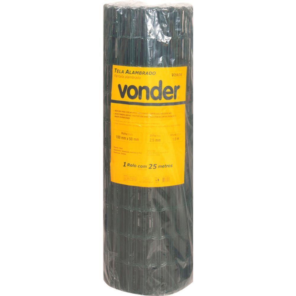 Tela Alambrado Verde 100x50x2,5mm 1,0x25 Metros - Vonder - 1