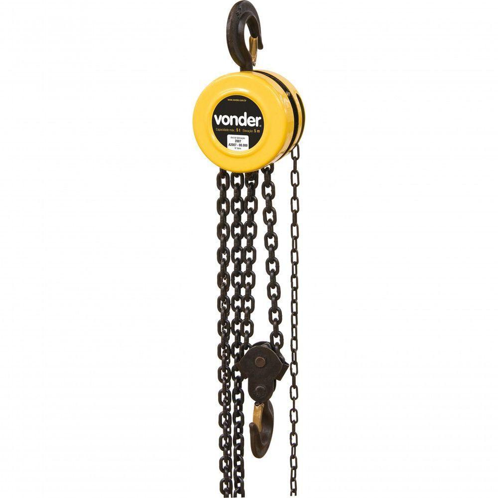 Talha Manual Corrente 5,0 Toneladas Elevação 5,0m Vonder - 1